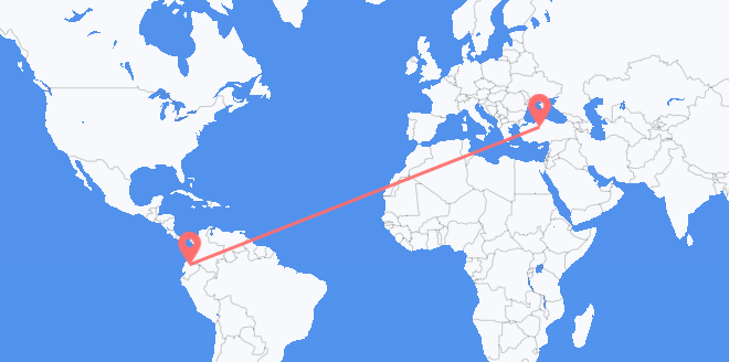 Flyreiser fra Ecuador til Tyrkia