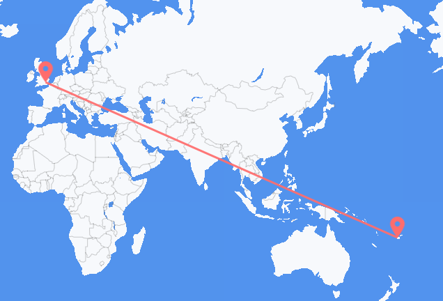 Flyreiser fra Nadi, til London