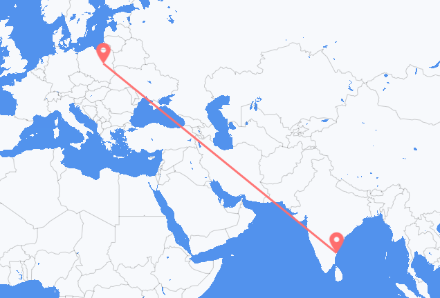 Vols de Chennai pour Varsovie