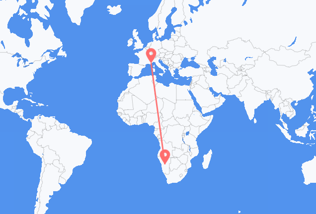 Flyrejser fra Windhoek til Nice