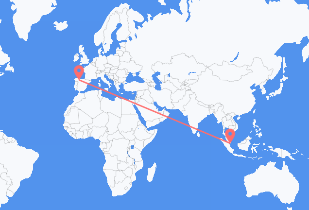 Flyg från Singapore, Singapore till Leon, Spanien