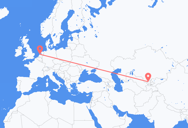 Flyg från Tasjkent till Amsterdam