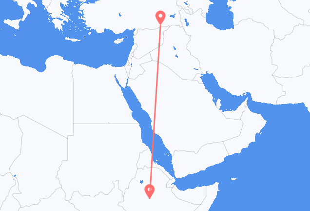 Vluchten van Addis Abeba naar Mardin