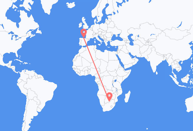 Vluchten van Gaborone naar Santander