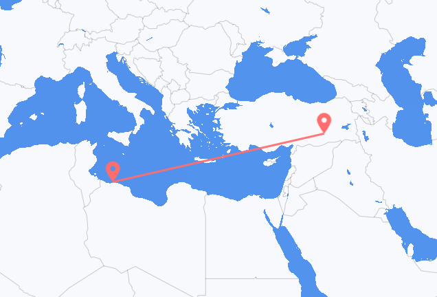 Vluchten van Tripoli naar Diyarbakir