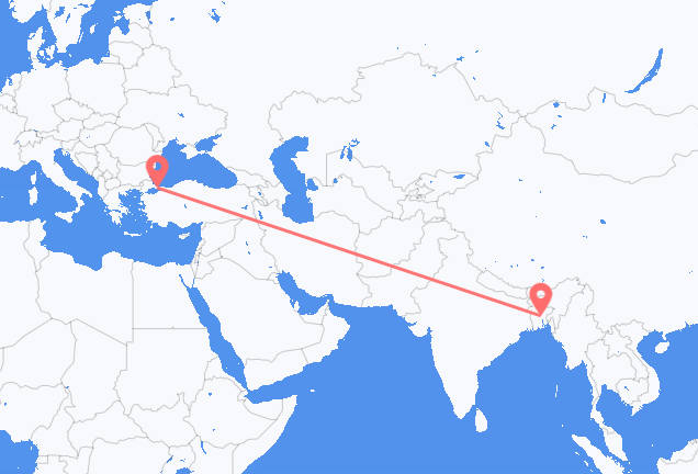 Flyrejser fra Dhaka til Istanbul