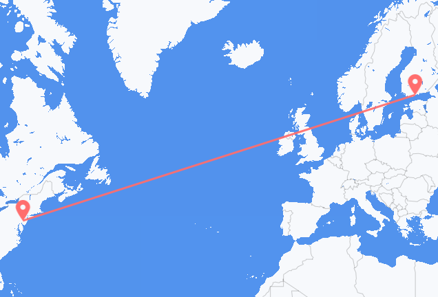 Voos do norte da Filadélfia para Helsínquia