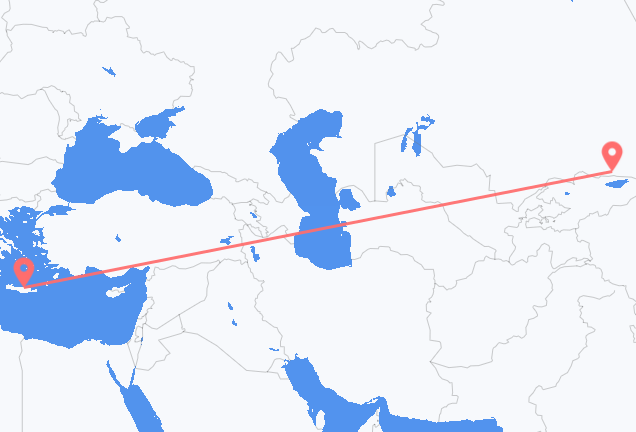 Flyreiser fra Almaty, til Iraklio