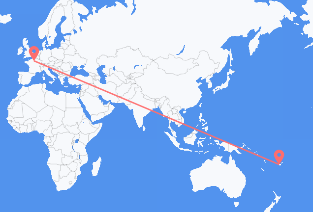 Flyreiser fra Nadi, til Paris