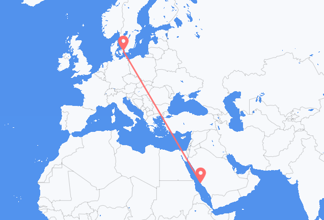 Vols de Djeddah pour Copenhague