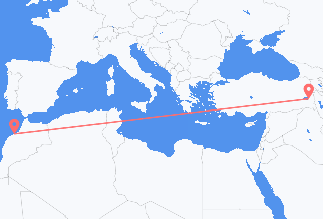 Flyreiser fra Casablanca, til Van