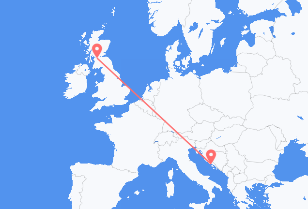 Vluchten van Glasgow naar Split