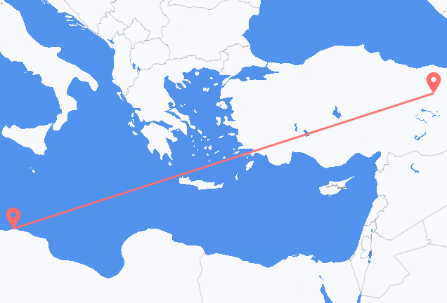 Vluchten van Tripoli naar Erzincan