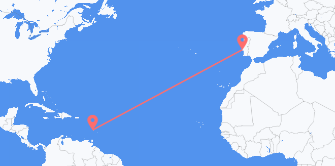 Авиаперелеты из Сент-Люсии в Португалию