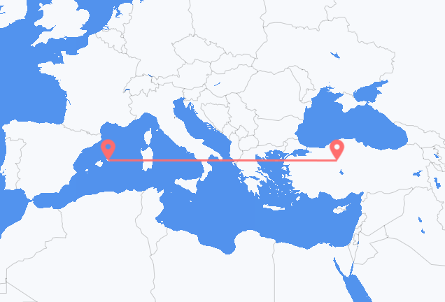 Vluchten van Ankara naar Mahon