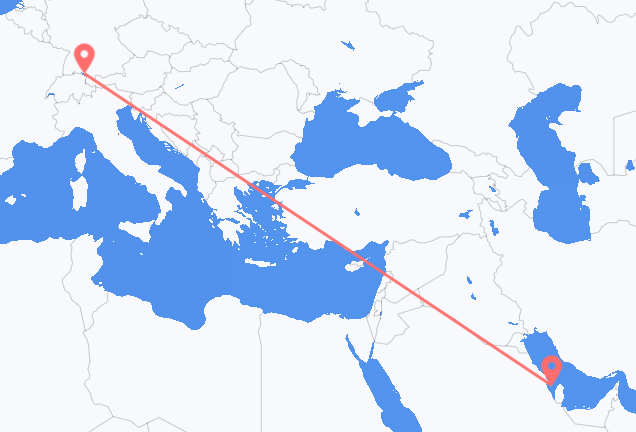 Vuelos de Isla de Baréin a Friedrichshafen