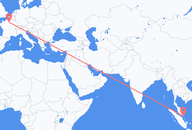 Vluchten van Singapore naar Parijs