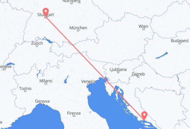 Flyrejser fra Stuttgart til Split