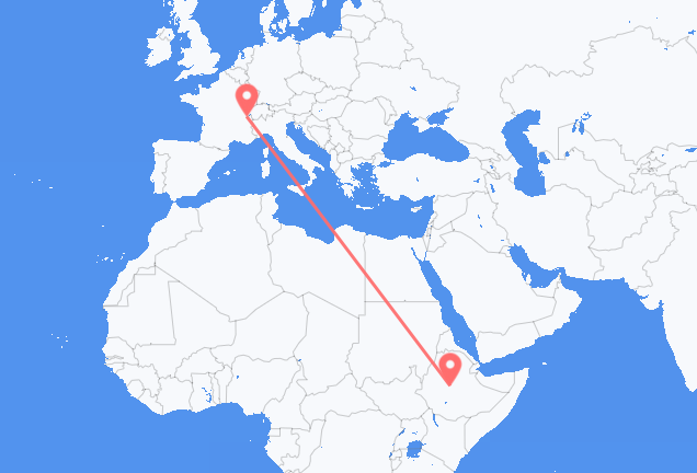 Vluchten van Addis Abeba naar Genève