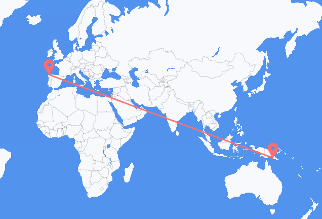 Vuelos de Puerto Moresby a La Coruña