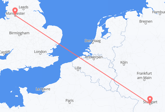 Vuelos de Stuttgart a Manchester