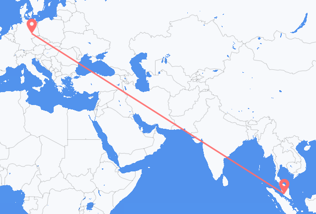 쿠알라 룸푸르 출발, 라이프치히 도착 항공편