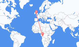 Flyg från Republiken Kongo till Wales