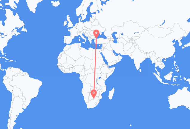 Vluchten van Gaborone naar Istanboel