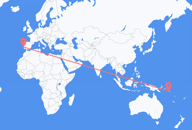 Flyrejser fra Honiara til Lissabon