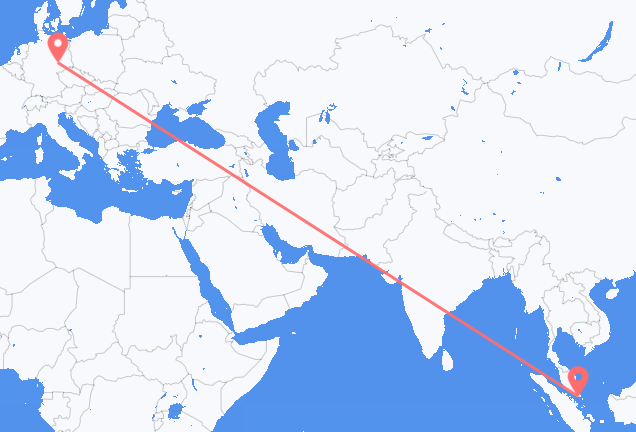 Vluchten van Singapore naar Leipzig