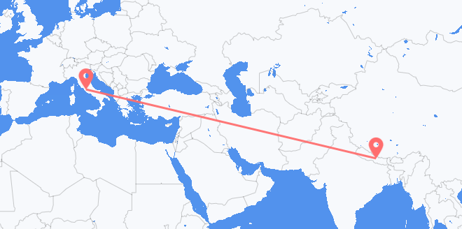 Voli dal Nepal Per l'Italia