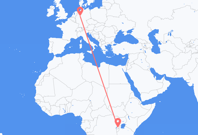 Flyg från Kigali till Paderborn