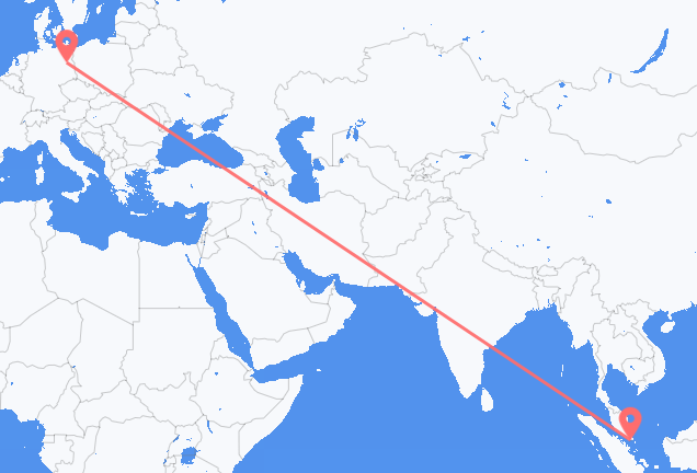 Vluchten van Singapore naar Berlijn