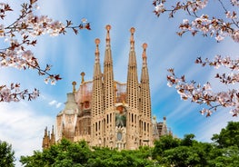 Scenic aerial view of the Agbar Tower in Barcelona in Spain.