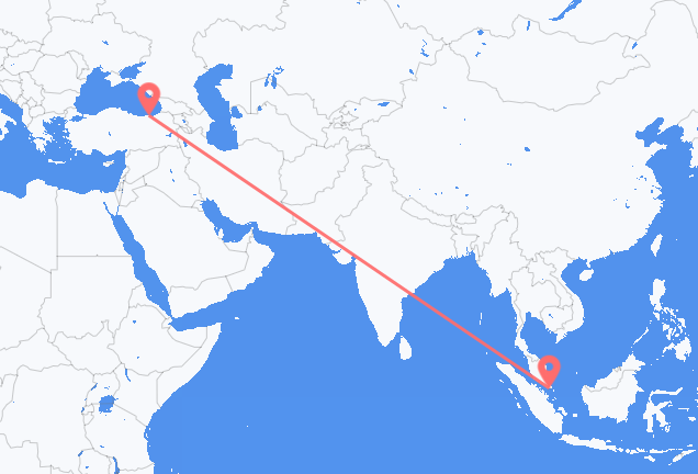 Flyrejser fra Singapore til Trabzon