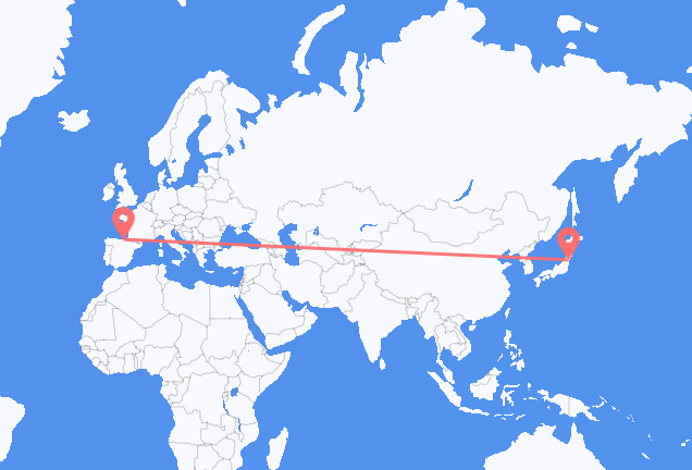 Flyrejser fra Sendai til Bilbao