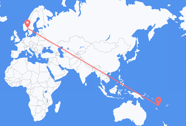 Flyg från Port Vila till Oslo