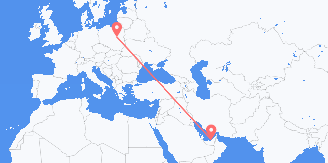 Lennot Yhdistyneistä arabiemiirikunnista Puolaan