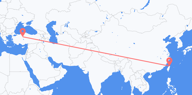 Voos de Taiwan para a Turquia