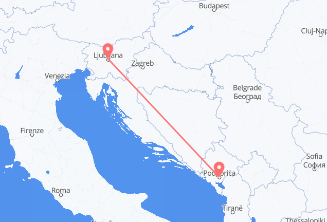 Flyg från Ljubljana till Podgorica