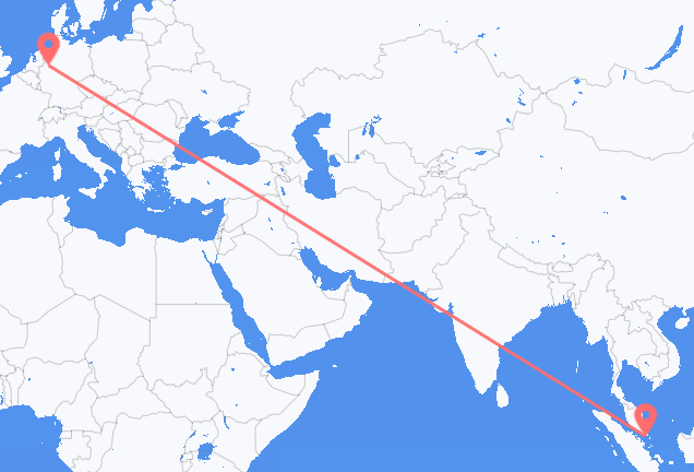 Vluchten van Singapore, Singapore naar Münster, Duitsland