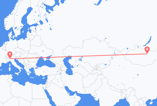 从乌兰巴托飞往米蘭的航班