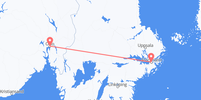 Flüge von Schweden nach Norwegen