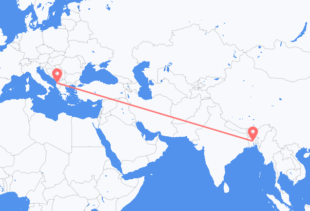 Flyrejser fra Dhaka til Tirana