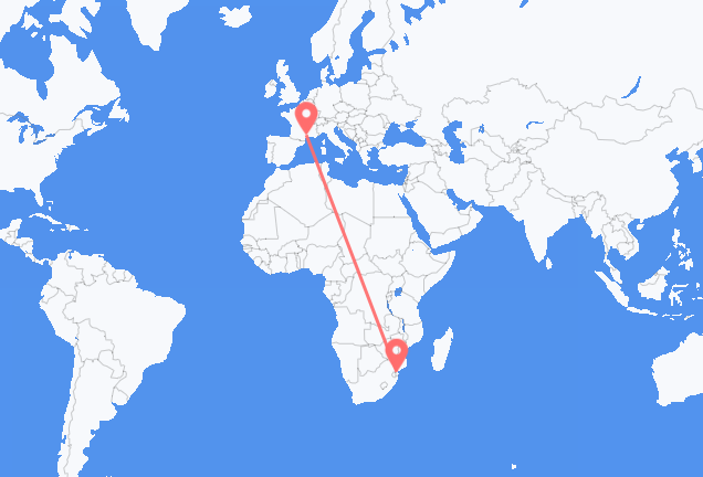 Flug frá Mapútó til Montpellier