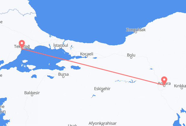 Flyrejser fra Ankara til Süleymanpaşa