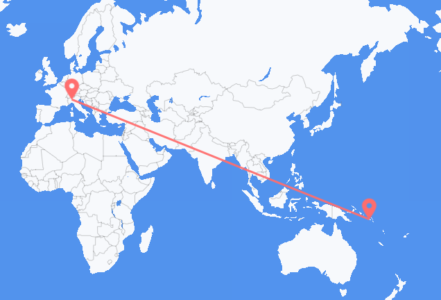 Flyrejser fra Honiara til Milano