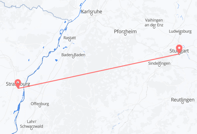 Flyg från Stuttgart till Strasbourg