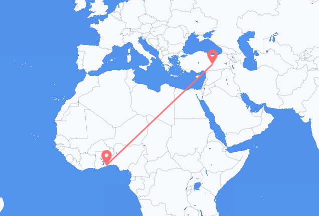 Flyrejser fra Lomé til Malatya