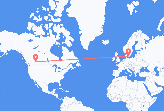 Flyrejser fra Calgary til København